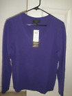 NWT CHARTER CLUB Size M 100% Cashmere V-neck Pullover Sweater Purple