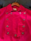 Frontier Western Bib Cowboy Shirt Size L Made in USA Dark Red Classic Old West