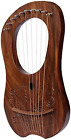 Dragon Style 10 Strings Lyre Harp Brown Celtic with Extra Strings and Tuner for