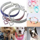 Pet Dog Collar Pearls Necklace Shiny Rhinestone Cat Puppy Jewelry Accessories ~