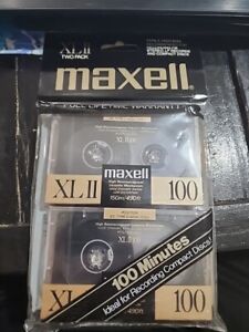2 Maxell XL-II 100 150m/490 f Type II High Bias Blank Audio Cassettes New Sealed
