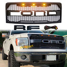 For 2009-2014 Ford F150 Front Grille Raptor Style Grill w/LED Lights & Letters