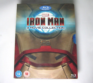 Iron Man 1-3 (Blu-ray) Marvel Trilogy Set 1 2 3 Collection UK Region Free SEALED