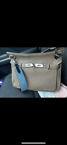 Authentic HERMES Jypsiere 34 Clemence Leather Bag with strap