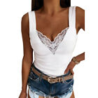 Women V-Neck Fashion Tunic Vest Tank Tops Tees T-Shirt Sexy Lace Pullover Tee