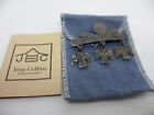 PRECIOUS JEEP COLLINS STERLING 3 ANGEL DANGLE BROOCH/PIN W/POUCH-NR!