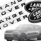 4PCS For RANGE ROVER Letters Front Grille Rear Tailgate Emblem Oval Badge Black