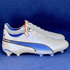 Puma King Ultimate FG AG Soccer Cleats Shoes White Blue 107097-01 Mens Size 11