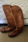 COLE HAAN Women's Size 7.5 Tall Brown WATERPROOF Leather Boots NIKEAIR Soles