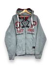 Southpole Full Zip Hoodie Jacket Men's XL Gray Red Plaid Y2K Skater