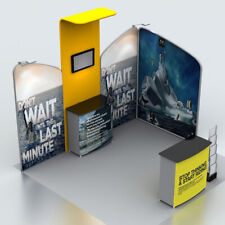 10ft Custom Trade Show Display Booth Set Pop Up Stand with Spotlights Tables