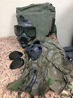 USGI Military M40 Gas Mask with Hood and Carry Bag Size Medium