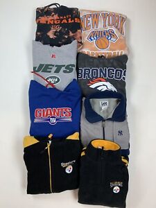 LOT 8 Wholesale Vintage 90s 2000s Y2K Sweatshirt Hoody Bundle Sports NFL MLB NBA