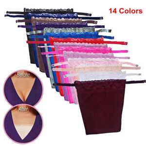 14 Colors Women's Lace Clip-on Mock Camisole Bra Insert Overlay Modesty Panel US