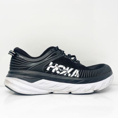 Hoka One One Womens Bondi 7 1110519 BWHT Black Running Shoes Sneakers Size 8.5