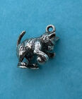 Vintage Sterling Silver Kitty Cat Playing With Ball Bracelet Charm Kitten 4.8g