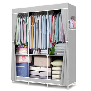 New Design Portable Clothes Closet Wardrobe Rack Storage Organizer Shelf Durable