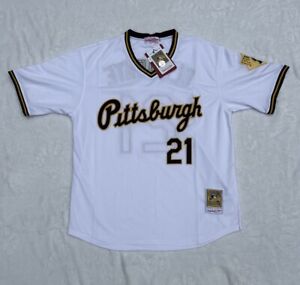 Roberto Clemente Pittsburgh Pirates Cooperstown Throwback Jersey Men’s Large