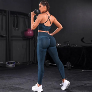 2 Pieces Women'S Tracksuit Seamless Yoga Set Workout Sportswear Gym Clothing