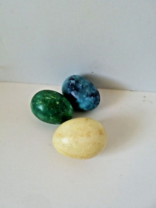 Vintage Stone Onyx Eggs Easter Miniature 3 in Lot
