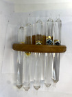 5-Tube Galileo Thermometer Wall Mount Hanging Tags - Oak, Amazing Condition