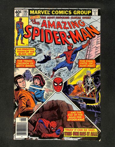 Amazing Spider-Man #195 Newsstand Variant 2nd Appearance Black Cat! Marvel 1979
