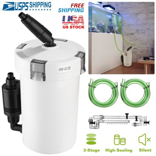 Aquarium External Canister Filter Fish Tank with Pump Table Mute Filters Bucket