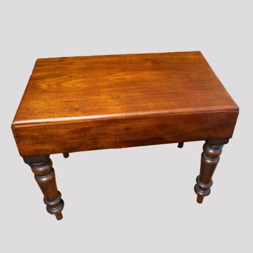 Victorian Mahogany Side Table with Ceramic Stamped Porcelain Baby or Foot Bath W