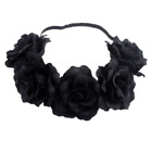 Black Flower Headband Wreath Flower Crown Gothic Rose Head Bands Day of the Dead