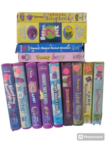 14 Vintage Barney VHS Tape Lot Movies 1990s 2000s