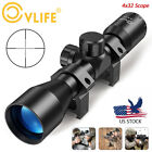 CVLIFE 4x32 Compact Rifle Scope Crosshair Mil Dot Optics Hunting Scope w/ Mounts