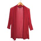 Chicos Travelers 00 Cardigan Womens XS Red Open Front Lightweight Long Sleeve