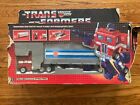 Transformers G1 Optimus Prime in box only missing gas nozzle Original 1980s