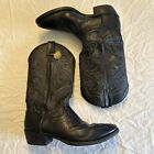Vintage J Chisholm Leather Cowboy Boots Black/Black Mens Size 10.5 D J510