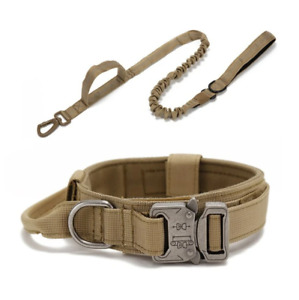 Tactical Dog Collar Heavy Duty Nylon Military Metal Buckle Adjustable Handle New