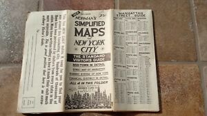VINTAGE 1930's  NORMAN'S SIMPLIFIED MAP OF NEW YORK CITY & SUBWAY POOR CONDITION