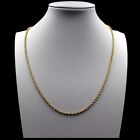 10K Solid Yellow Gold Necklace Gold Rope Chain 2.5mm 20