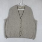 Vintage Eddie Bauer Sweater Vest Mens 2XL Cream Cotton V-Neck Cardigan USA XXL