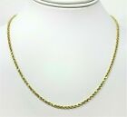 14K Solid Yellow Gold Necklace Rope Chain Solid Necklace Diamond Cut 20