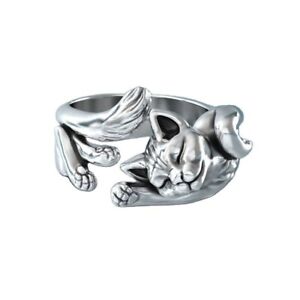 Retro Cat Ring Women Man Personality Adjustable Finger Ring Party Jewellery b0