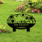 Personalized Garden Decor, Custom Metal Garden Sign, Flower Sign with Stakes