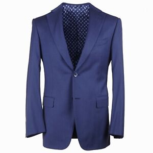Zilli Regular-Fit Blue Herringbone Soft 150s Wool-Silk Suit 48R (Eu 58) NWT