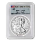 2023 1oz American Silver Eagle PCGS MS70 First Day of Issue Flag Label $1 coin