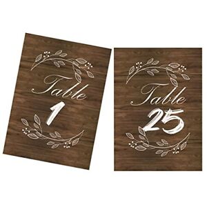 Wedding Table Numbers Rustic Table Numbers Table Number Cards TableNumberCards