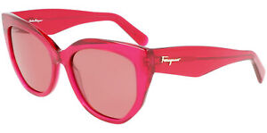 Salvatore Ferragamo Women's Transparent Red Cat Eye Sunglasses SF1061S 613 Italy