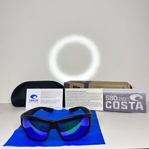 Costa Del Mar Tuna Alley Sunglasses for Men - Black/Blue 580p Polarized Lens