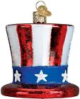 Old World Christmas Glass Blown Ornament, Uncle Sam's Hat (With OWC Gift Box)