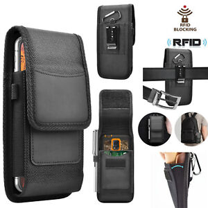 Vertical Nylon Wallet Case Holster Pouch with Belt Clip Loop For iPhone Samsung