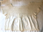 Antique VTG.  Crocheted YOKE on Linen,  Detached From Dress Or Night Gown