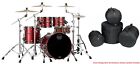 Mapex Saturn Evolution Fusion Maple Tuscan Red Lacquer Drums +Bags | 20_10_12_14